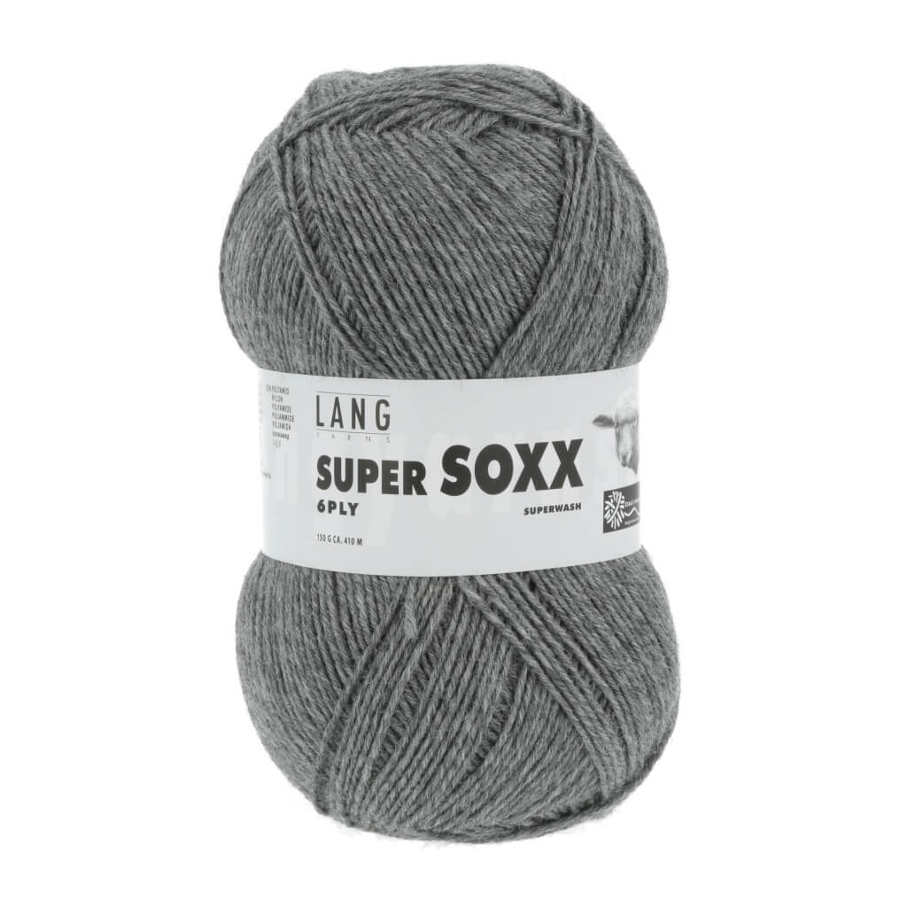 Lang Yarns Super Soxx 6-fach - 150g, Farbe 907.005 Dunkelgrau Mélange – Polyamid und Schurwolle bei Lieblingsgarn