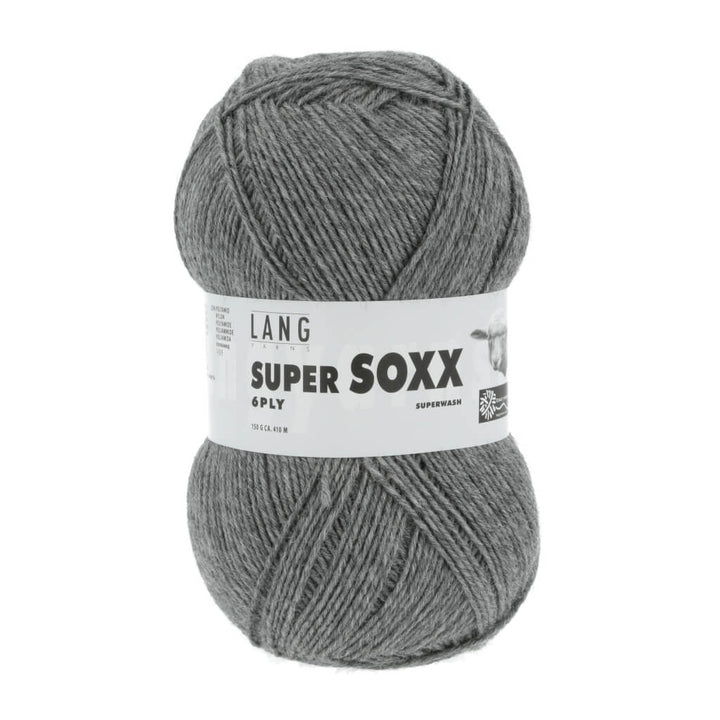 Lang Yarns Super Soxx 6-fach - 150g, Farbe 907.005 Dunkelgrau Mélange – Polyamid und Schurwolle bei Lieblingsgarn