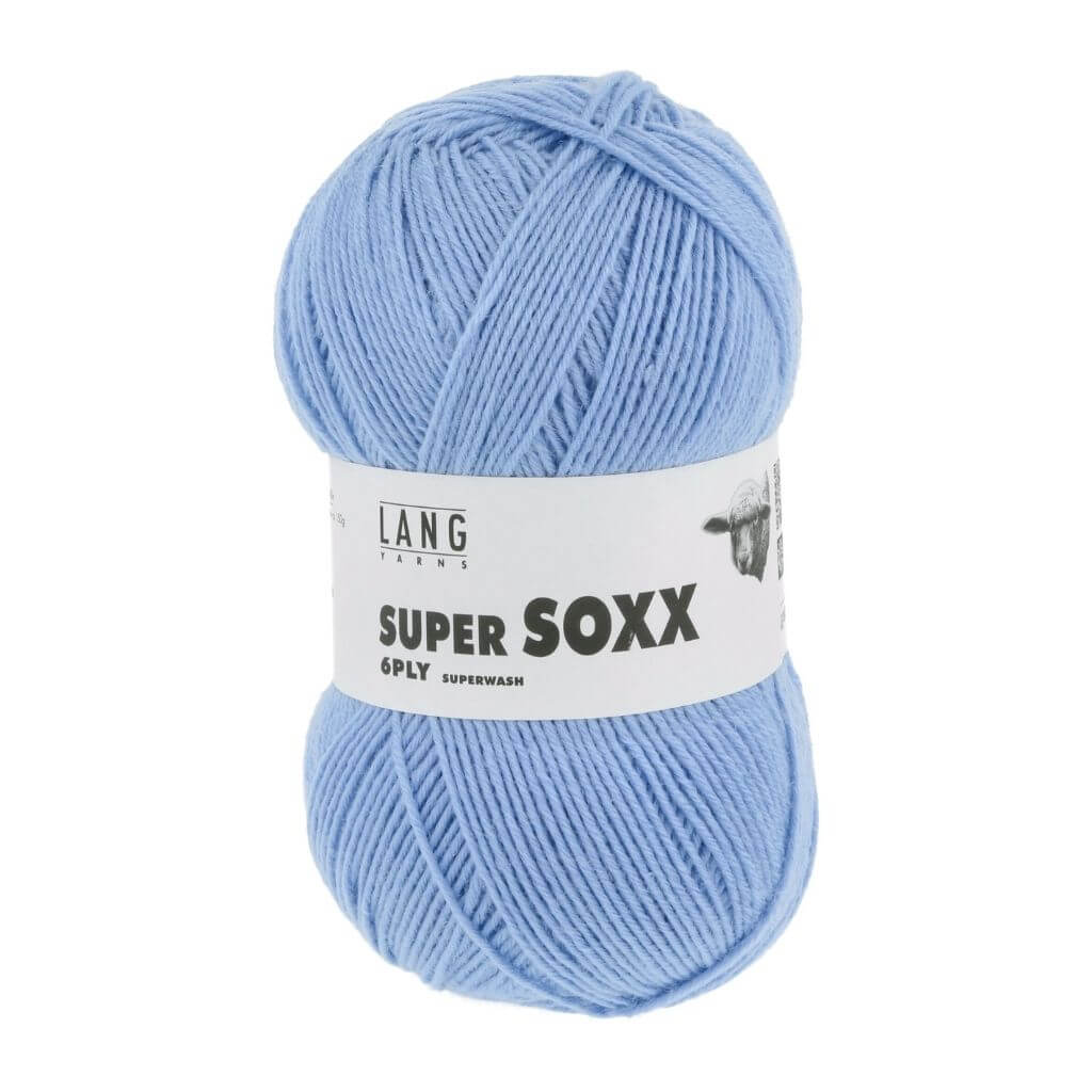 Lang Yarns Super Soxx 6-fach - 150g, Farbe 021 Himmelblau – Polyamid und Schurwolle bei Lieblingsgarn