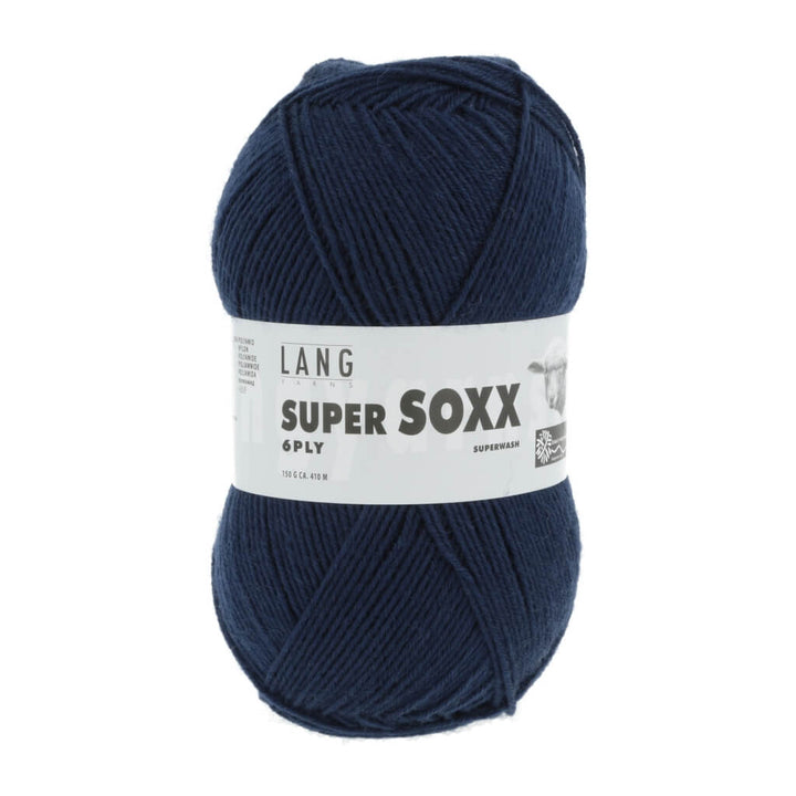Lang Yarns Super Soxx 6-fach - 150g, Farbe 907.0025 Navy – Polyamid und Schurwolle bei Lieblingsgarn