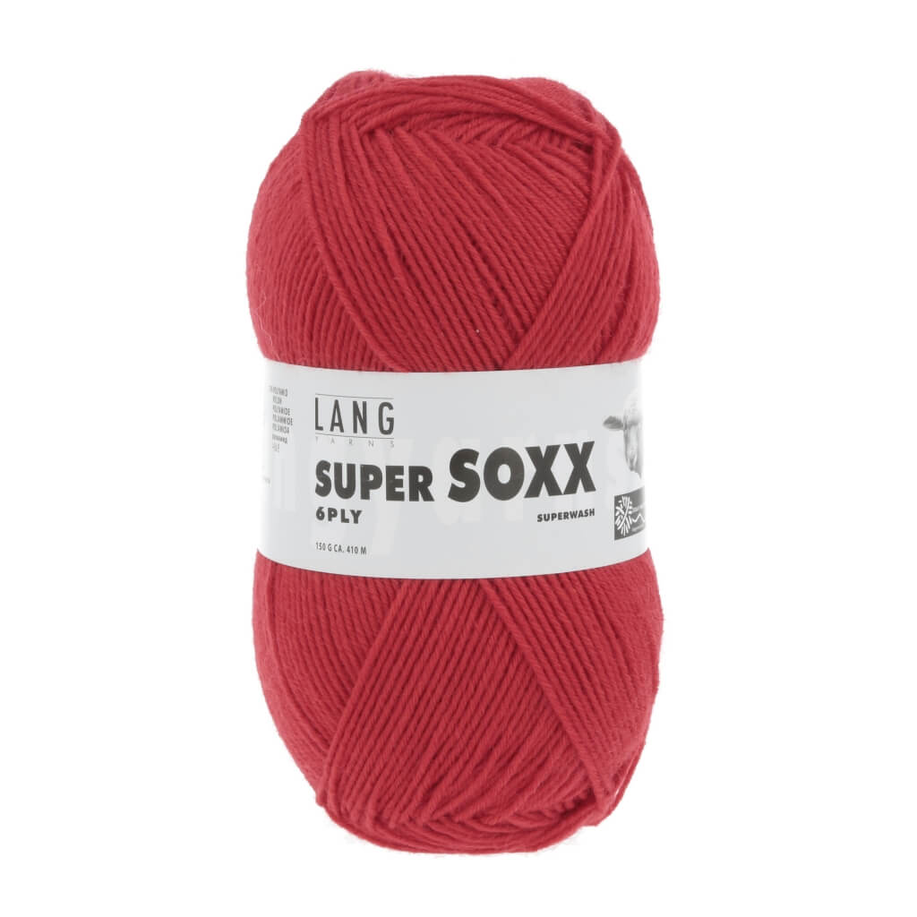 Lang Yarns Super Soxx 6-fach - 150g, Farbe 907.0060 Rot – Polyamid und Schurwolle bei Lieblingsgarn
