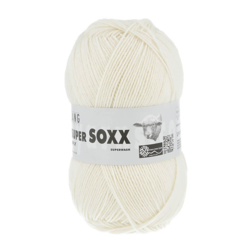 Lang Yarns Super Soxx 6-fach - 150g, Farbe 907.0094 Offwhite – Polyamid und Schurwolle bei Lieblingsgarn