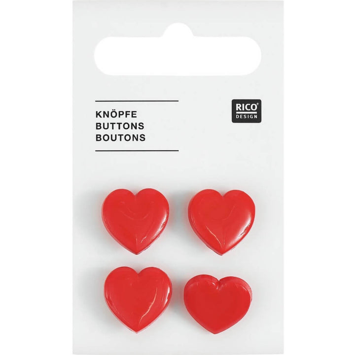 Rico Design Knöpfe Herz 4 Stk. 1,5cm bei bei bei bei bei bei bei bei bei bei Lieblingsgarn