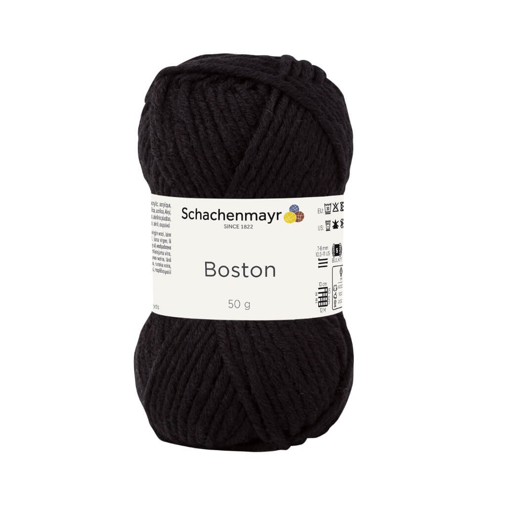 Schachenmayr Boston, Farbe 99 Schwarz – Polyacryl und Schurwolle bei Lieblingsgarn