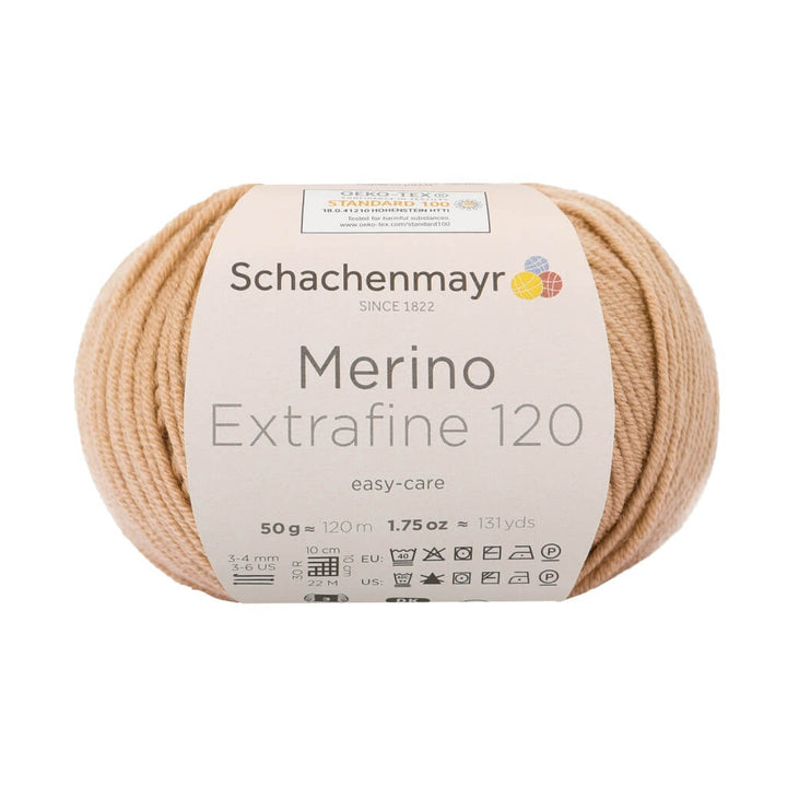 Schachenmayr Merino Extrafine 120 - Merinogarn, Farbe 105 Kamel – Merino und Schurwolle bei Lieblingsgarn