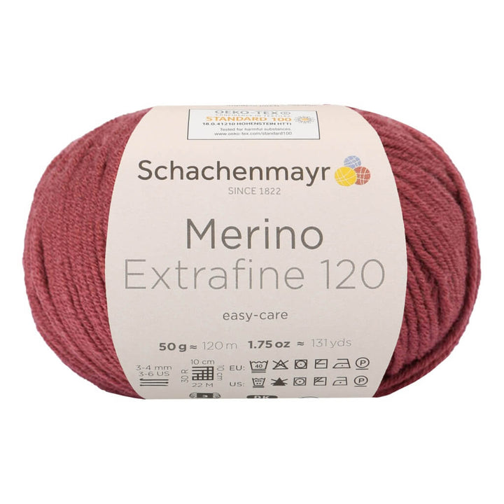 Schachenmayr Merino Extrafine 120 - Merinogarn, Farbe 128 Marsala – Merino und Schurwolle bei Lieblingsgarn