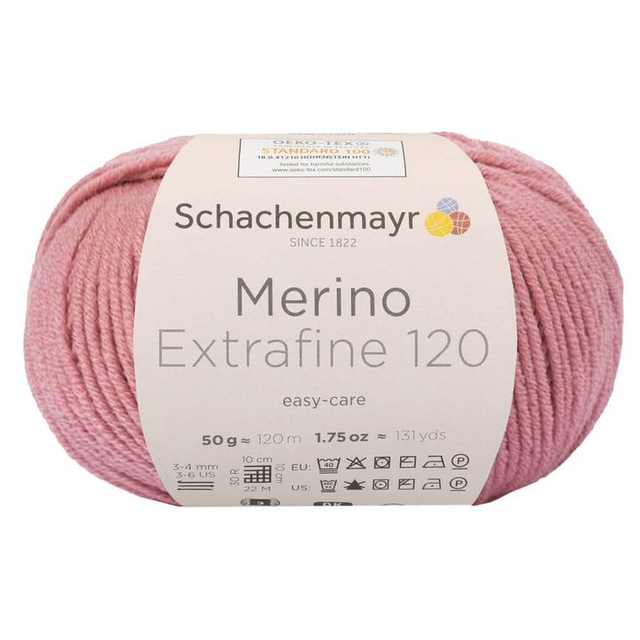 Schachenmayr Merino Extrafine 120 - Merinogarn, Farbe 129 Rose Pink – Merino und Schurwolle bei Lieblingsgarn