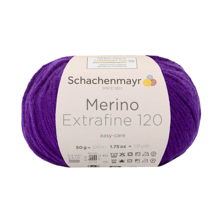 Schachenmayr Merino Extrafine 120 - Merinogarn, Farbe 148 Clematis – Merino und Schurwolle bei Lieblingsgarn