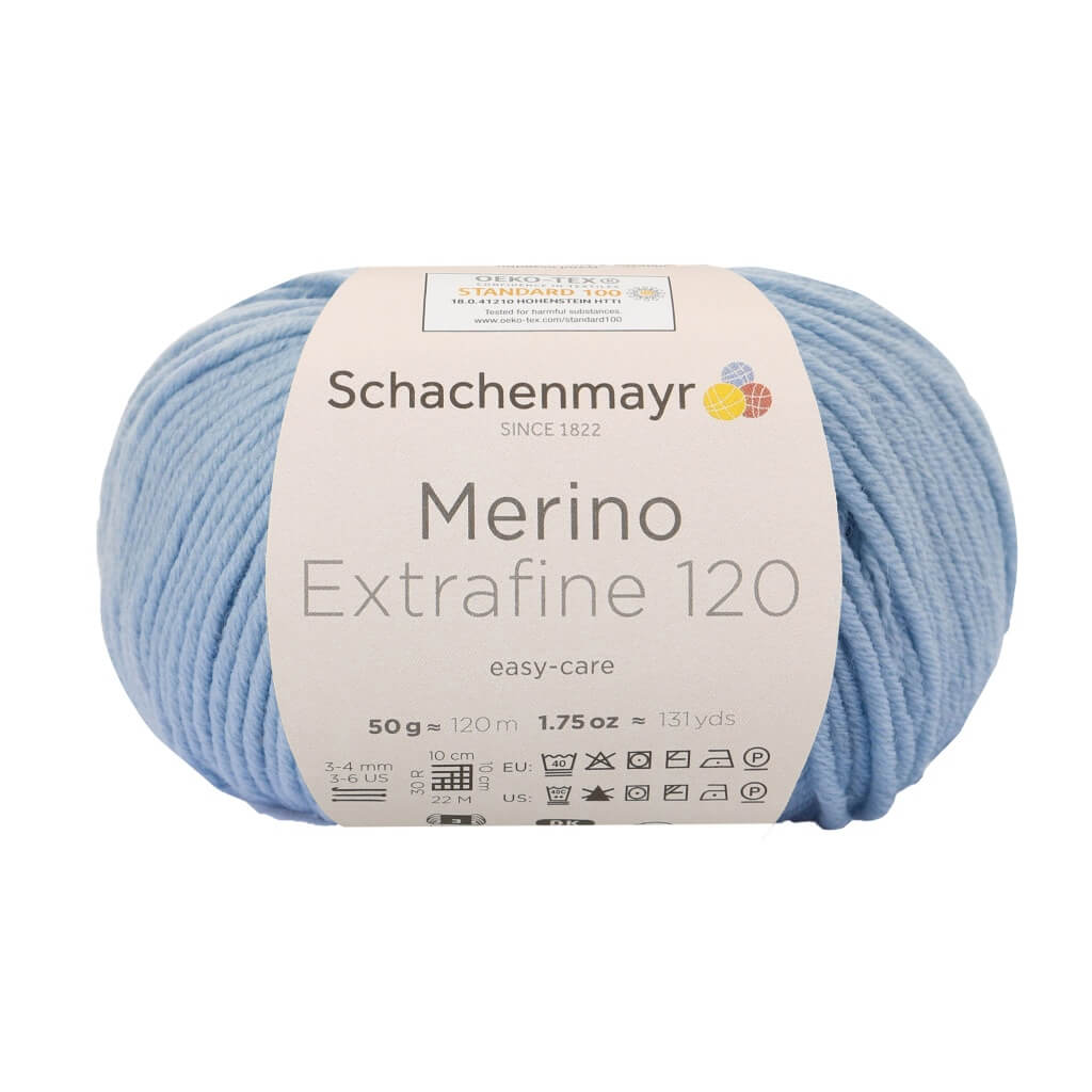 Schachenmayr Merino Extrafine 120 - Merinogarn, Farbe 152 Hellblau – Merino und Schurwolle bei Lieblingsgarn