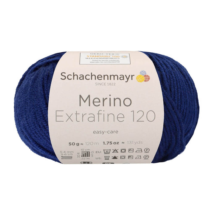 Schachenmayr Merino Extrafine 120 - Merinogarn, Farbe 158 Deep Blue – Merino und Schurwolle bei Lieblingsgarn