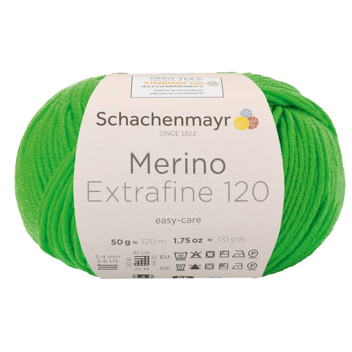 Schachenmayr Merino Extrafine 120 - Merinogarn, Farbe 170 Wiesengrün – Merino und Schurwolle bei Lieblingsgarn