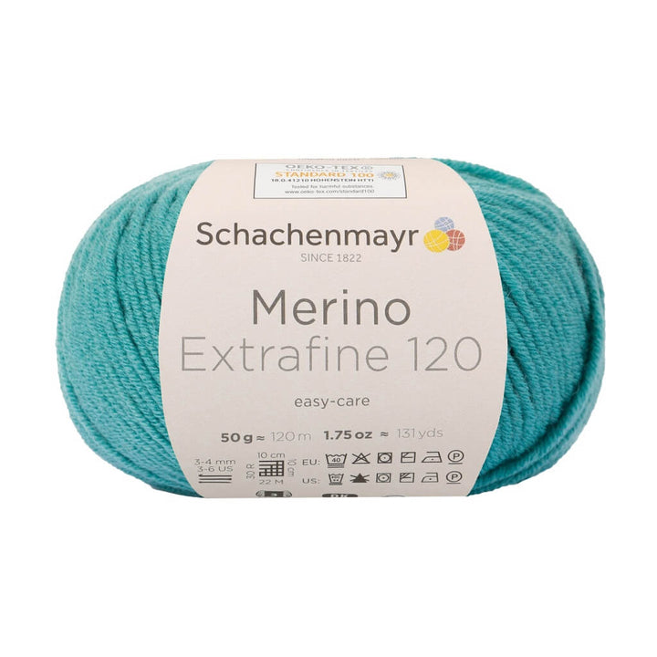 Schachenmayr Merino Extrafine 120 - Merinogarn, Farbe 176 Meergrün – Merino und Schurwolle bei Lieblingsgarn