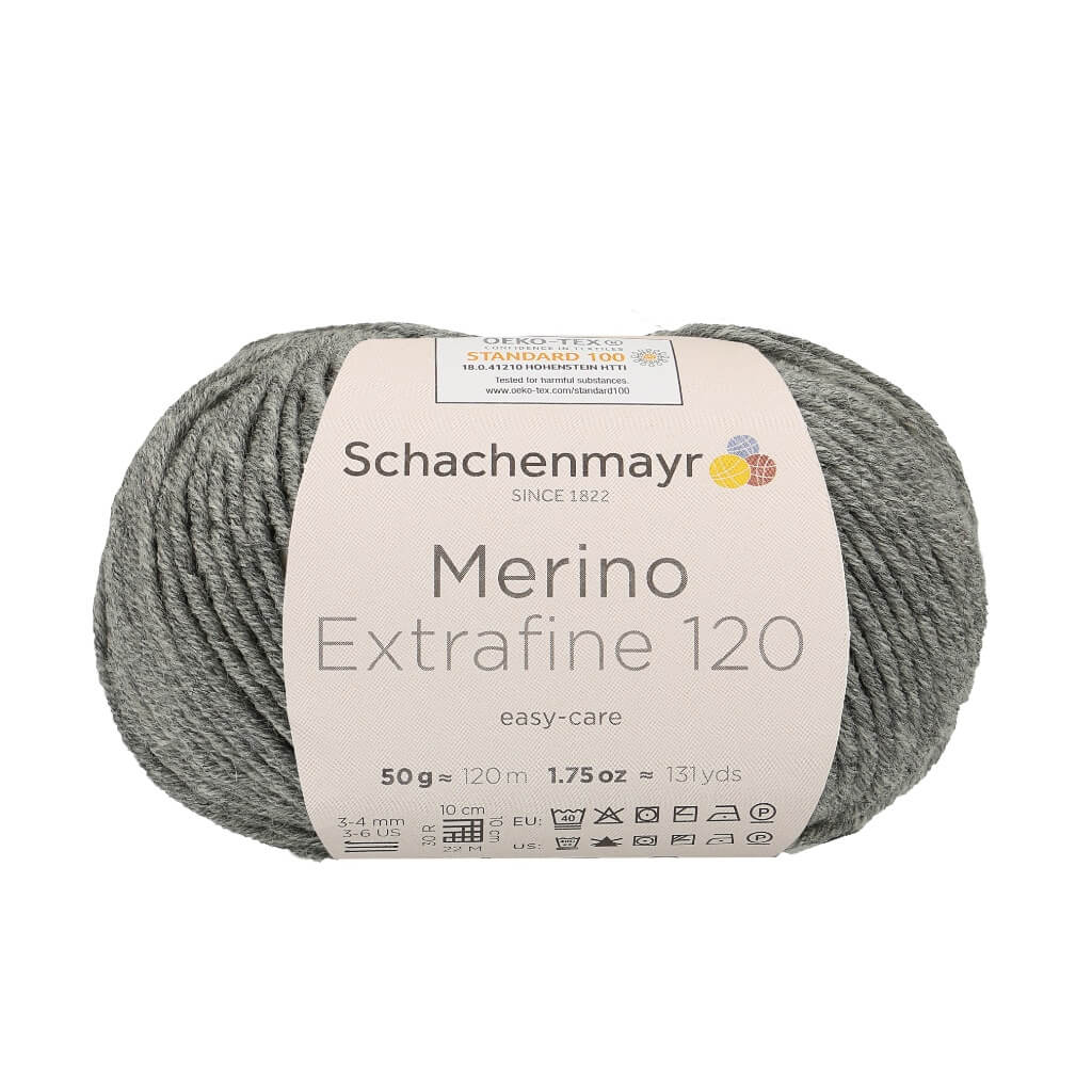 Schachenmayr Merino Extrafine 120 - Merinogarn, Farbe 192 Mittelgrau Meliert – Merino und Schurwolle bei Lieblingsgarn