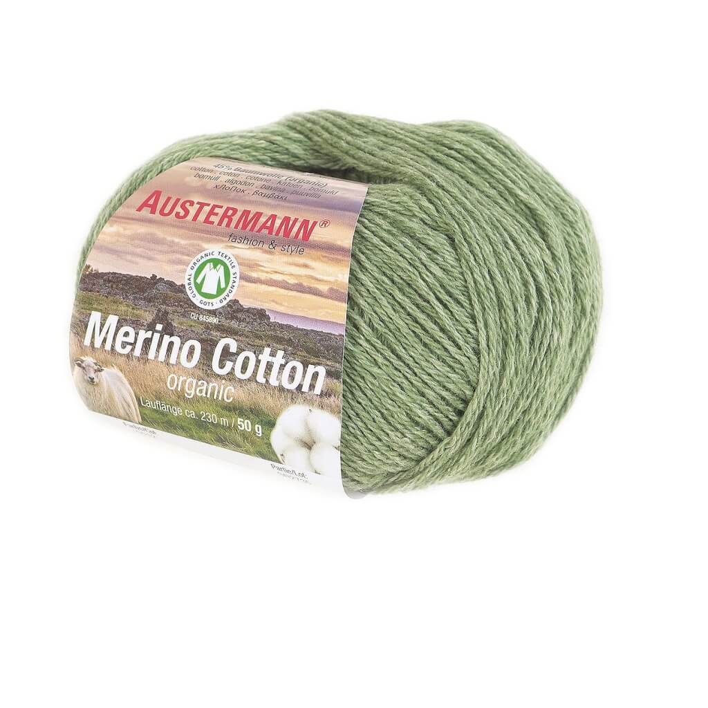 Austermann Merino Cotton 50g, Farbe 12 Grün – Baumwolle, Merino und Schurwolle bei Lieblingsgarn