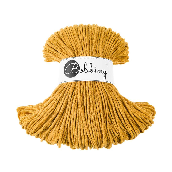 Bobbiny Kordel Junior 3mm x 100 m, Farbe Mustard – Baumwolle bei Lieblingsgarn