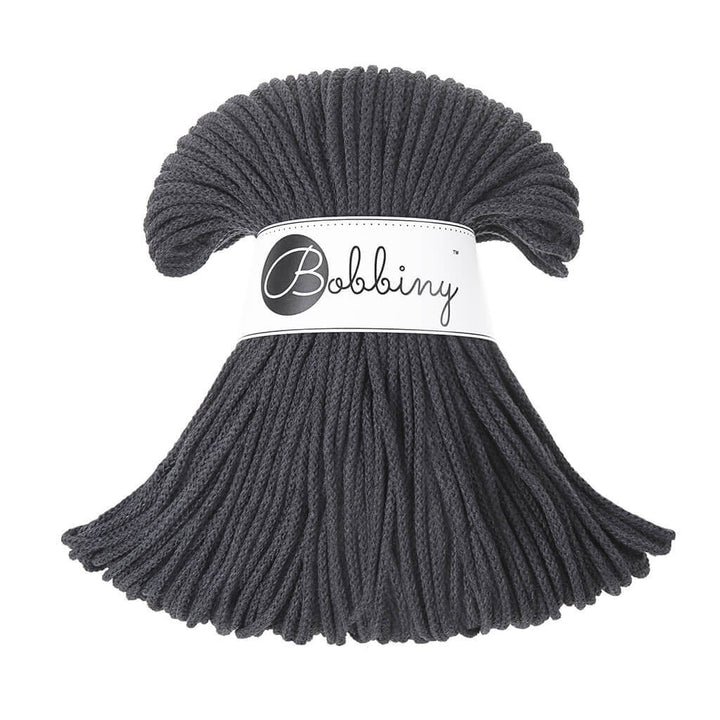 Bobbiny Kordel Junior 3mm x 100 m, Farbe Charcoal – Baumwolle bei Lieblingsgarn