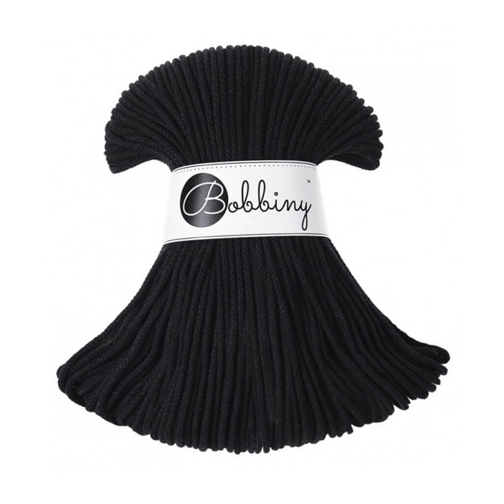 Bobbiny Kordel Junior 3mm x 100 m, Farbe Black – Baumwolle bei Lieblingsgarn