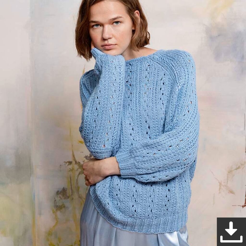 Lang Yarns Pattern Pullover mit Lochmuster Strickanleitung - Lang Yarns (PDF) bei bei bei bei bei bei bei bei Lieblingsgarn