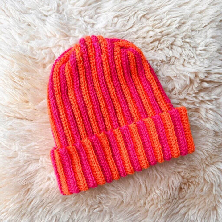 AO Design Pattern Mütze gestreifte Beanie Häkelanleitung - AO Design (PDF) bei bei bei bei bei bei bei bei Lieblingsgarn