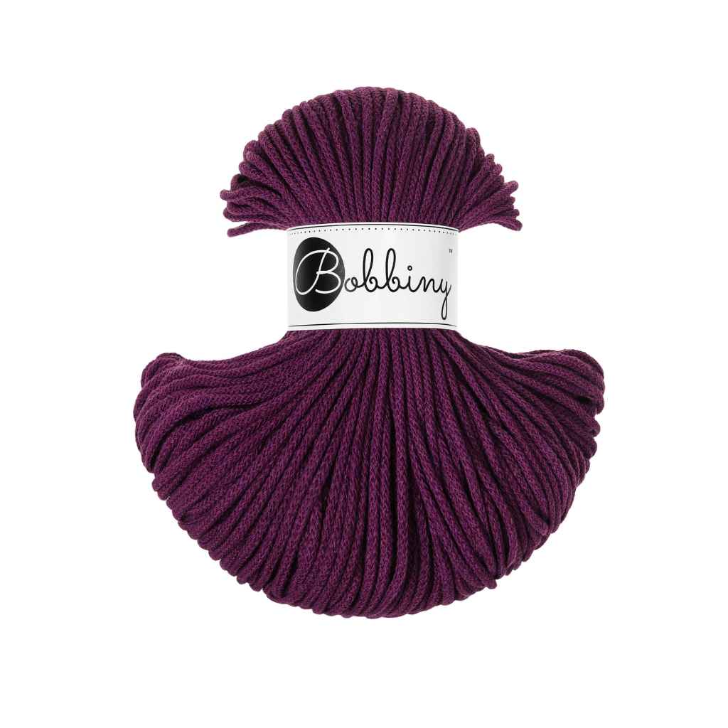 Bobbiny Kordel Junior 3mm x 100 m, Farbe Aubergine – Baumwolle bei Lieblingsgarn