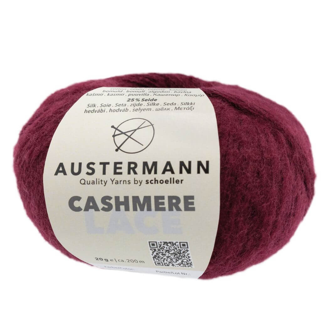Austermann Cashmere Lace, Farbe 6 Bordeaux – Kaschmir und Seide bei Lieblingsgarn