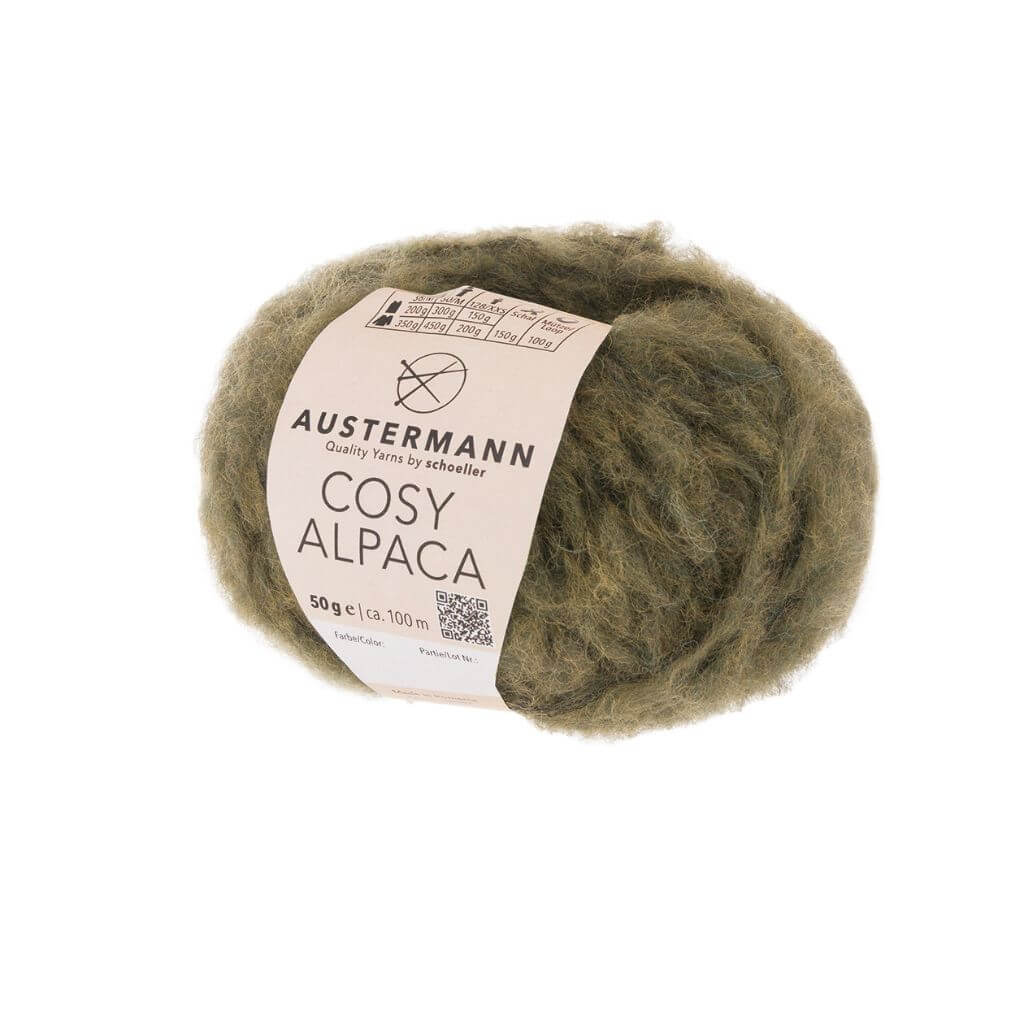Austermann Cosy Alpaca, Farbe 5 oliv – Alpaka, Baumwolle und Schurwolle bei Lieblingsgarn