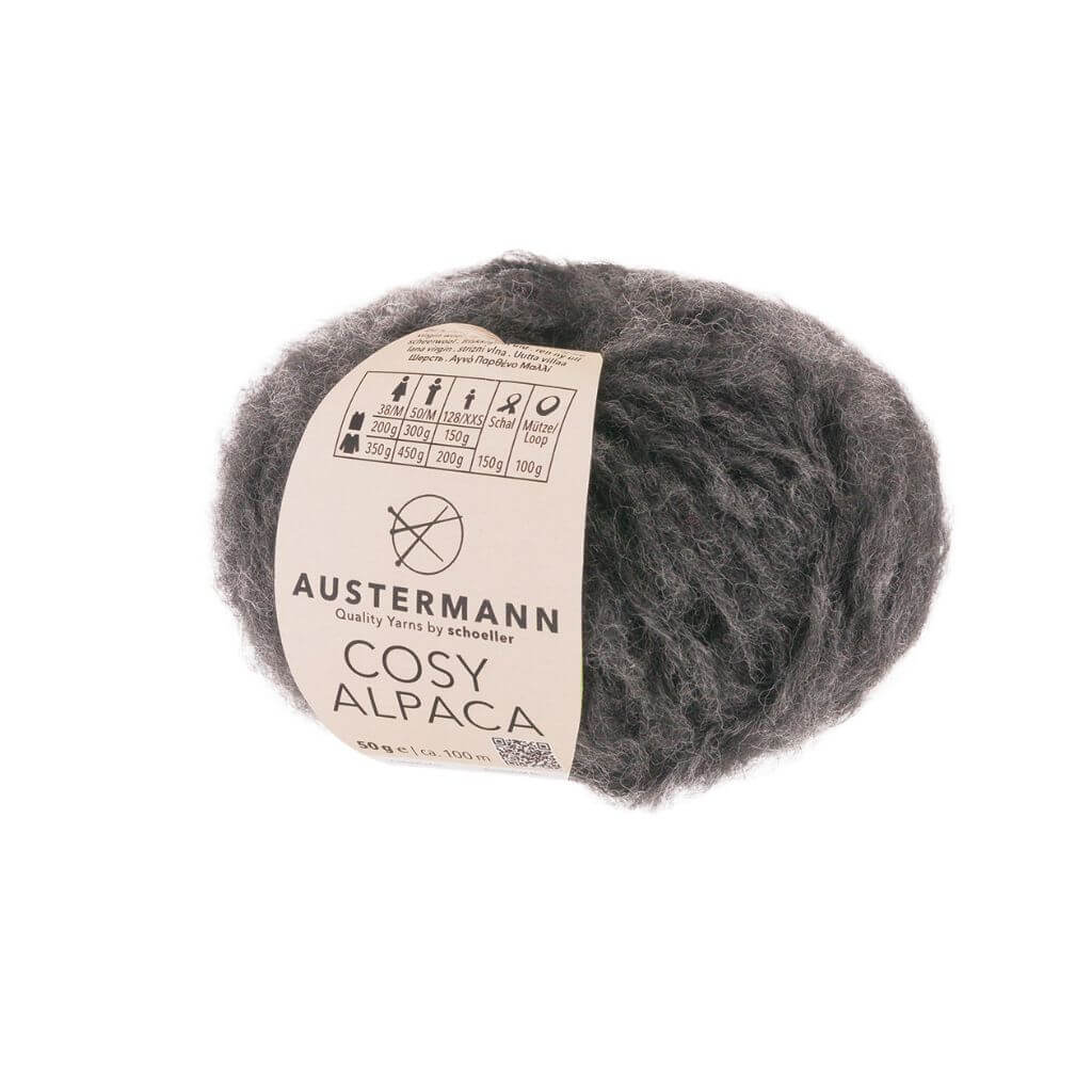 Austermann Cosy Alpaca, Farbe 9 anthrazit me – Alpaka, Baumwolle und Schurwolle bei Lieblingsgarn