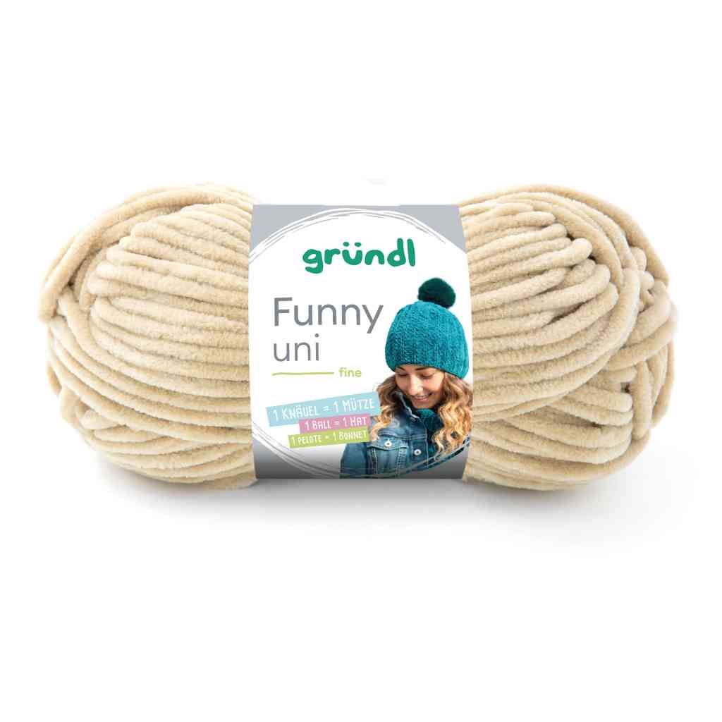 Gründl Funny uni, Farbe 19  beige – Synthetik bei Lieblingsgarn