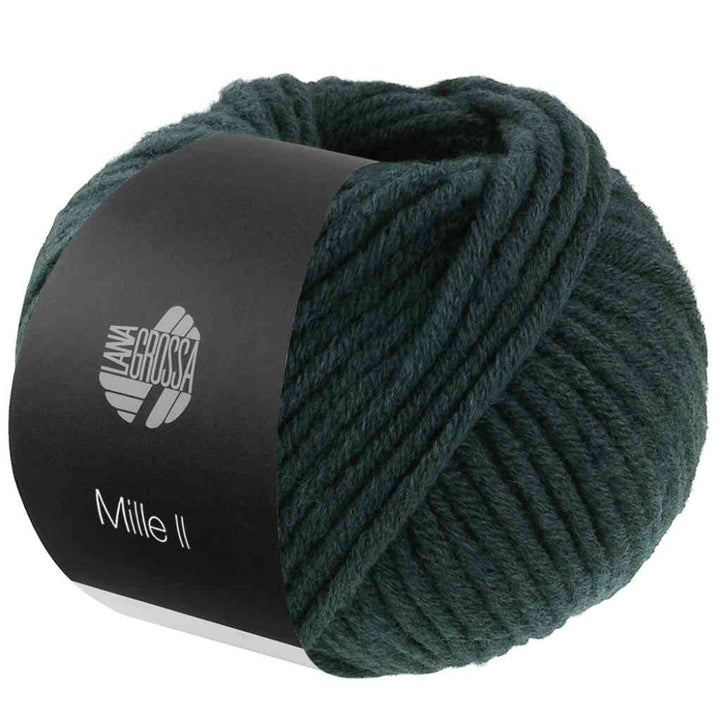 Lana Grossa Mille II 50g, Farbe 179 Schwarzgrün – Acryl, Merino und Schurwolle bei Lieblingsgarn