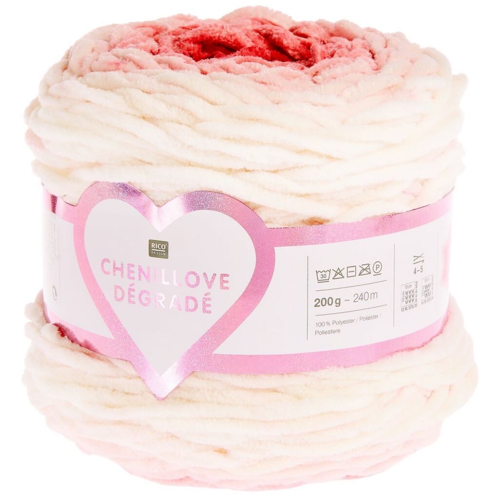 Rico Design Chenillove Dégradé, Farbe 003 rot – Synthetik bei Lieblingsgarn