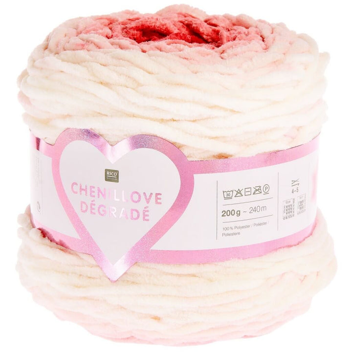 Rico Design Chenillove Dégradé, Farbe 003 rot – Synthetik bei Lieblingsgarn