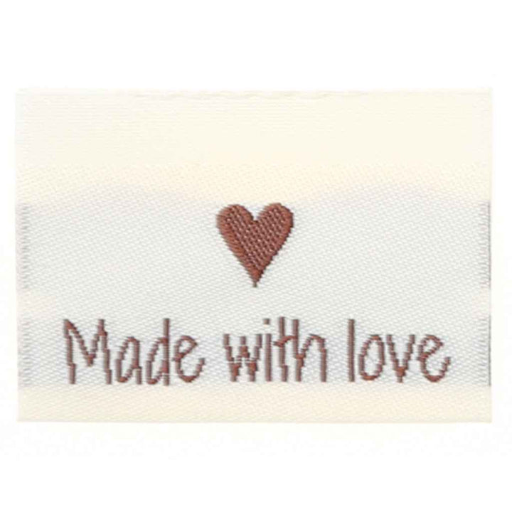 Go Handmade Gewebte Label 35 x 19 mm, Farbe Made with Love – Baumwolle bei Lieblingsgarn