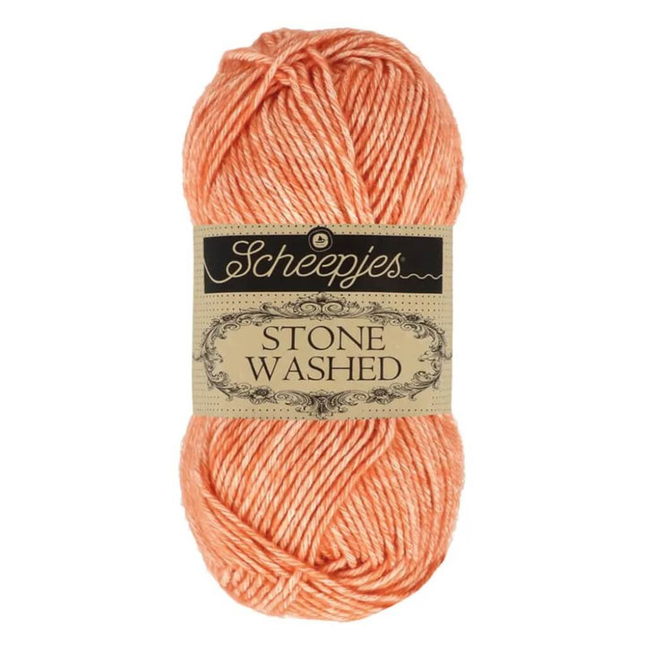 Scheepjes Stone Washed, Farbe 816 Coral – Baumwolle und Synthetik bei Lieblingsgarn