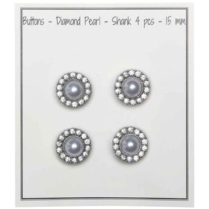 Go Handmade Knöpfe mit Diamanten und Perlen