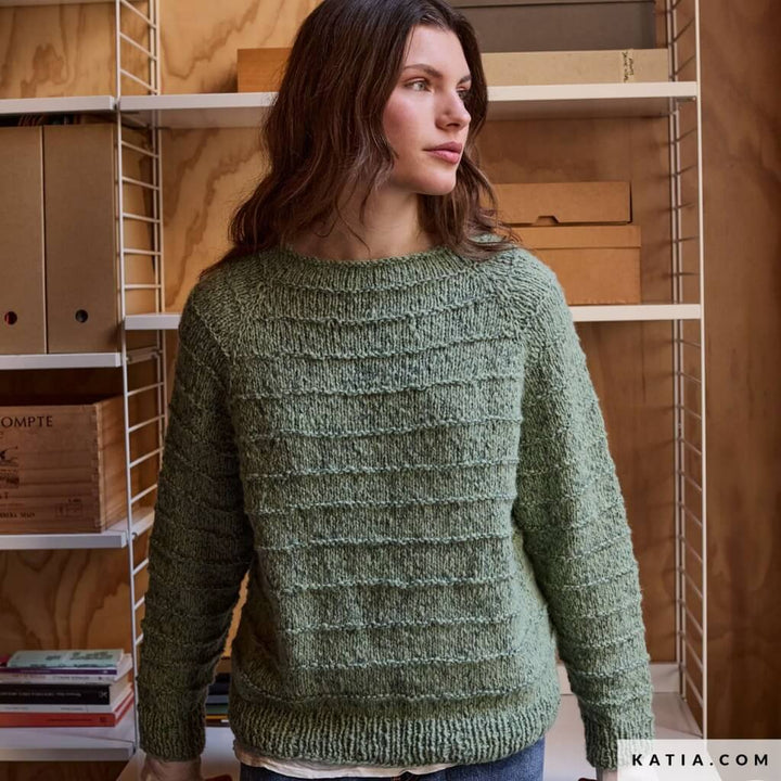 Pullover mit Rleiefmuster Strickanleitung - Katia (Heft)