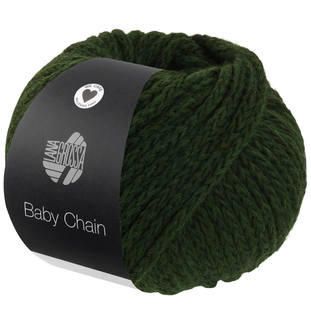 Lana Grossa Baby Chain, Farbe 10 Dunkelgrün – Alpaka, Merino und Synthetik bei Lieblingsgarn