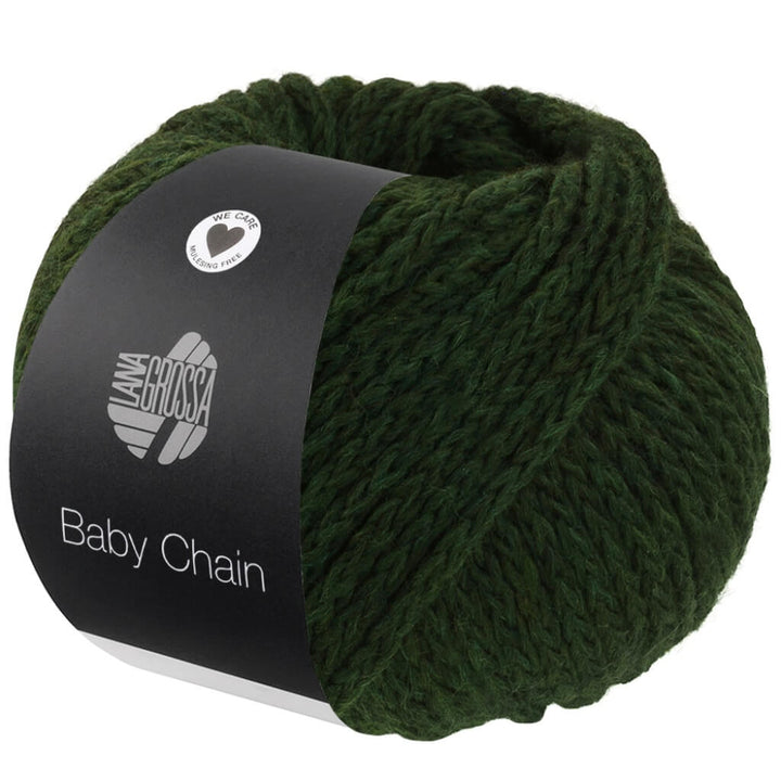 Lana Grossa Baby Chain, Farbe 10 Dunkelgrün – Alpaka, Merino und Synthetik bei Lieblingsgarn