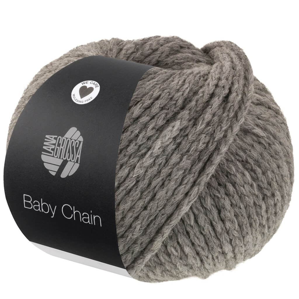 Lana Grossa Baby Chain, Farbe 15 Grau – Alpaka, Merino und Synthetik bei Lieblingsgarn