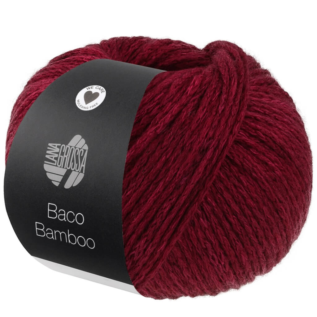 Lana Grossa Baco Bamboo, Farbe 12 Bordeaux – Merino, Sonstige Naturfasern und Yak bei Lieblingsgarn