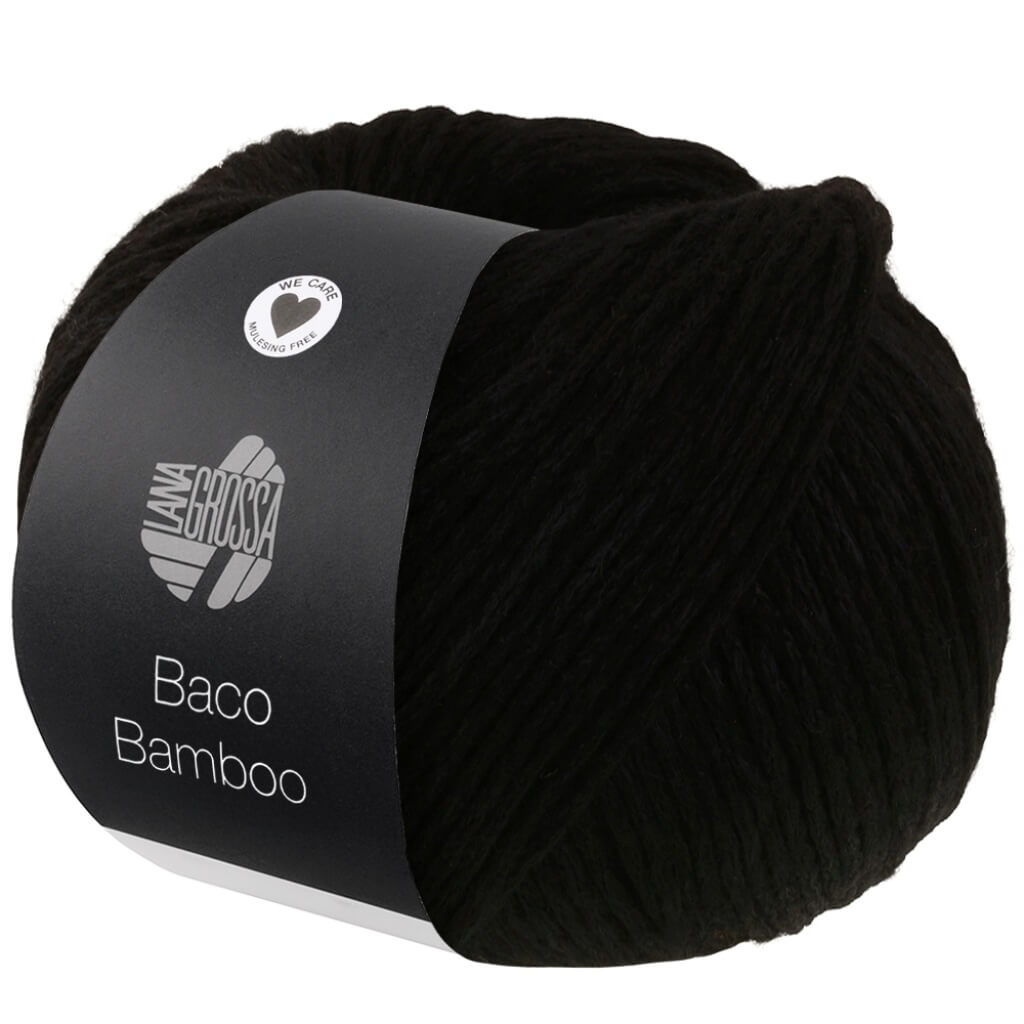 Lana Grossa Baco Bamboo, Farbe 18 Schwarz – Merino, Sonstige Naturfasern und Yak bei Lieblingsgarn