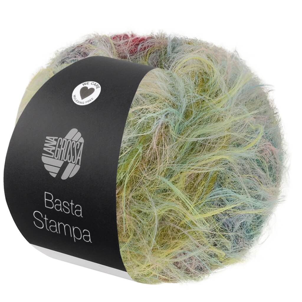 Lana Grossa Basta Stampa, Farbe 202 Gelb/Mint/Hellblau/Flieder/Dunkelviolett bei Lieblingsgarn