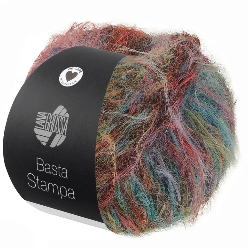 Lana Grossa Basta Stampa, Farbe 204 Gelb/Rosa/Rot/Minttürkis/Blau bei Lieblingsgarn