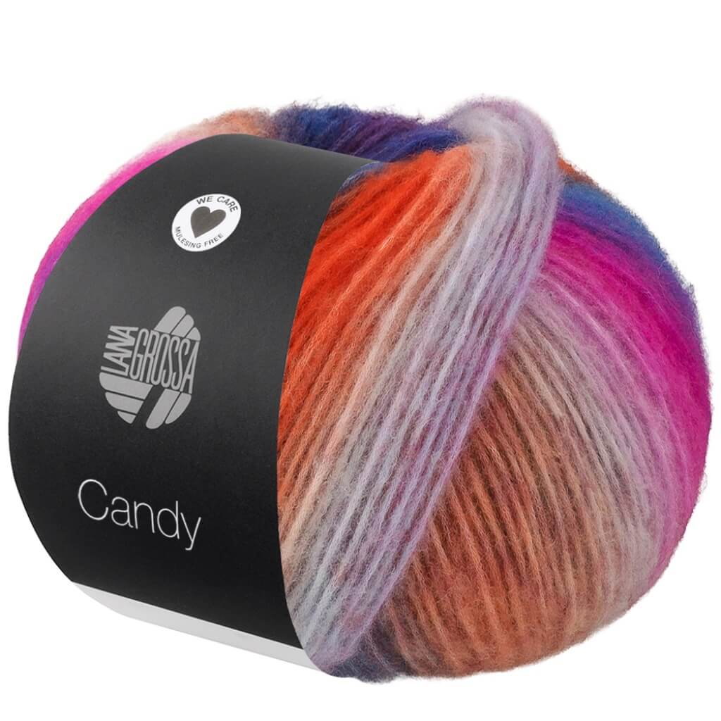 Lana Grossa Candy, Farbe 3 Braun/Dunkel /Rotbraun/Türkis/Grün/Zitrusgelb/ bei Lieblingsgarn