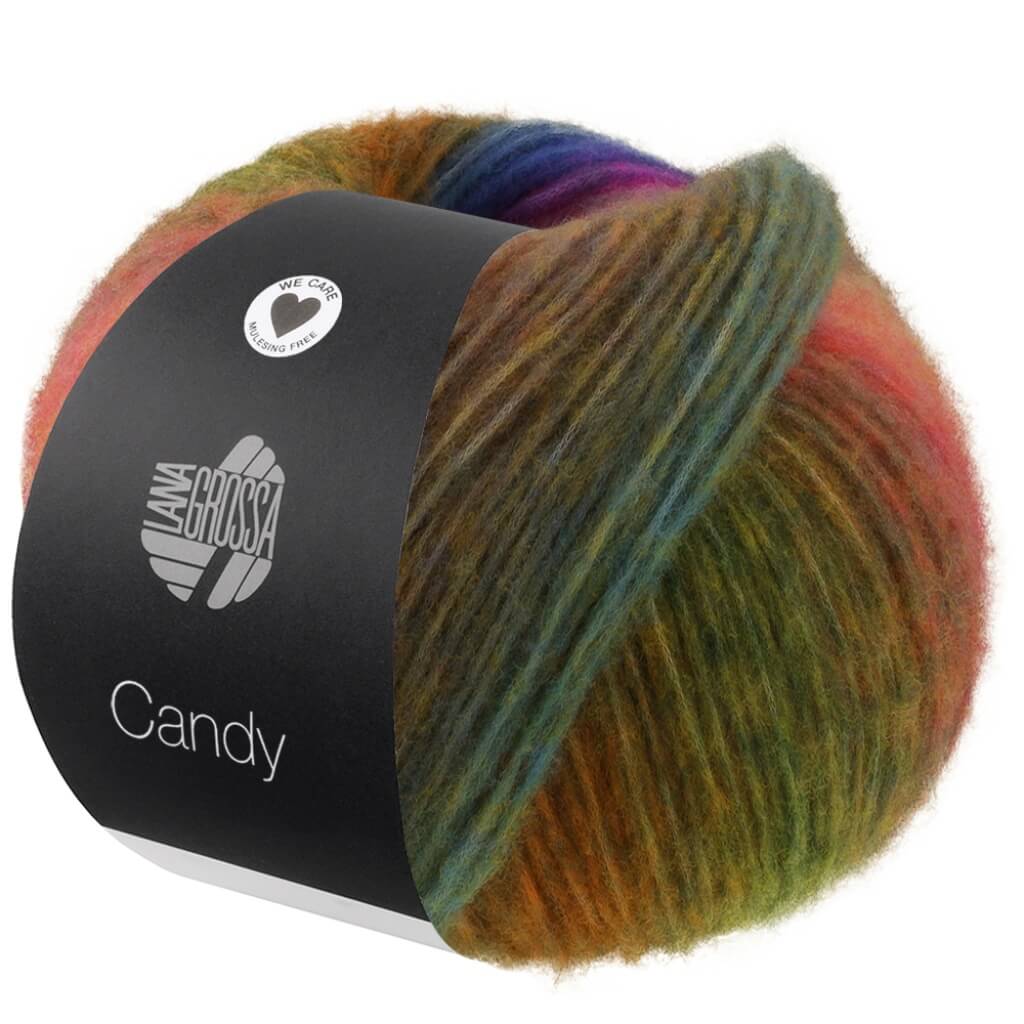 Lana Grossa Candy, Farbe 8 Moos /Waldgrün/Flieder/Grauviolett/Jeans/Dun bei Lieblingsgarn