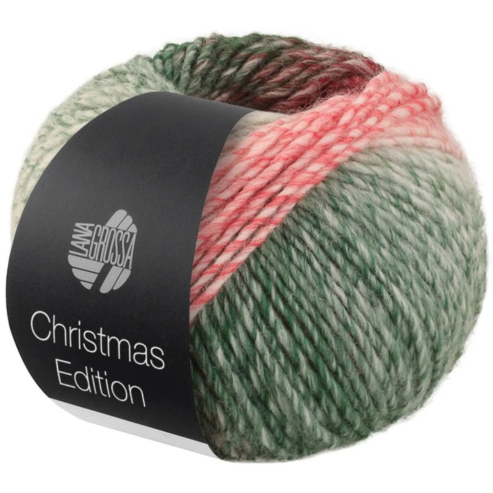 Lana Grossa Christmas Edition Big, Farbe 201 Brombeer/Dunkelrot/Rot/Hellrot/Ecru/Weiß /Dunkel bei Lieblingsgarn