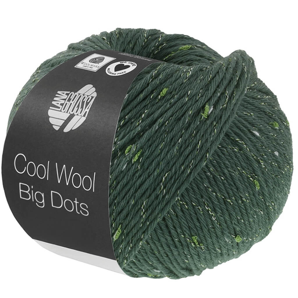 Lana Grossa Cool Wool Big Dots, Farbe 108 Graugrün – Merino, Synthetik und Viskose bei Lieblingsgarn