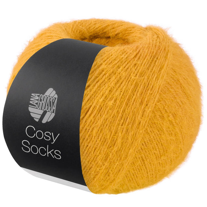 Lana Grossa Cosy Socks, Farbe 11 Gelborange – Merino und Synthetik bei Lieblingsgarn
