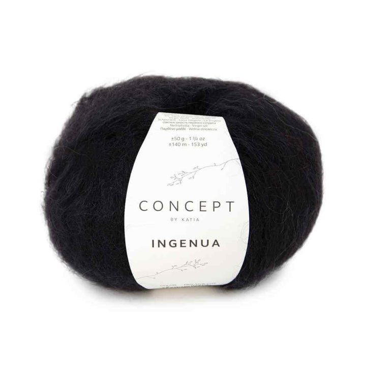 Katia Concept Ingenua, Farbe 002 Schwarz – Mohair, Schurwolle und Synthetik bei Lieblingsgarn