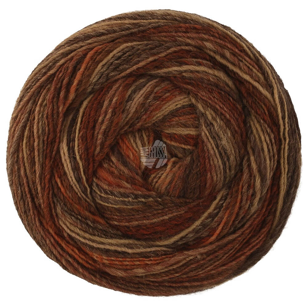 Lana Grossa Gomitolo Disegno, Farbe 525 Burgund/Beige/Rost/Taupe/Dunkel /Grau / Schwarzbraun – Schurwolle bei Lieblingsgarn