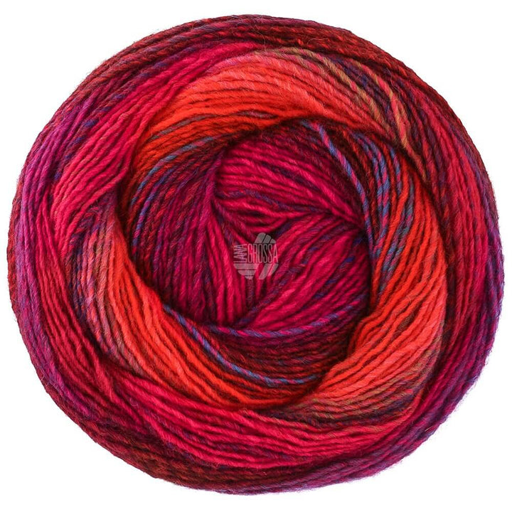Lana Grossa Gomitolo Modo, Farbe 626 Feuerrot/Rot/Dunkelrot/Blaurot/Burgund/Beigerot/ Dunkelblau/Graurot bei Lieblingsgarn